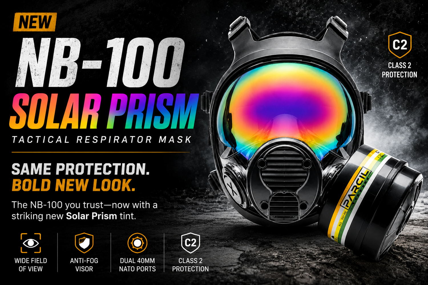 Introducing the NEW NB-100 Solar Prism Tactical Respirator Mask