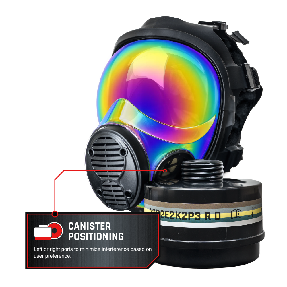 NB-100 Solar Prism Mirrored Tactical Respirator Mask - Full Face Respirator with 40mm N-B-1 Defense Filter