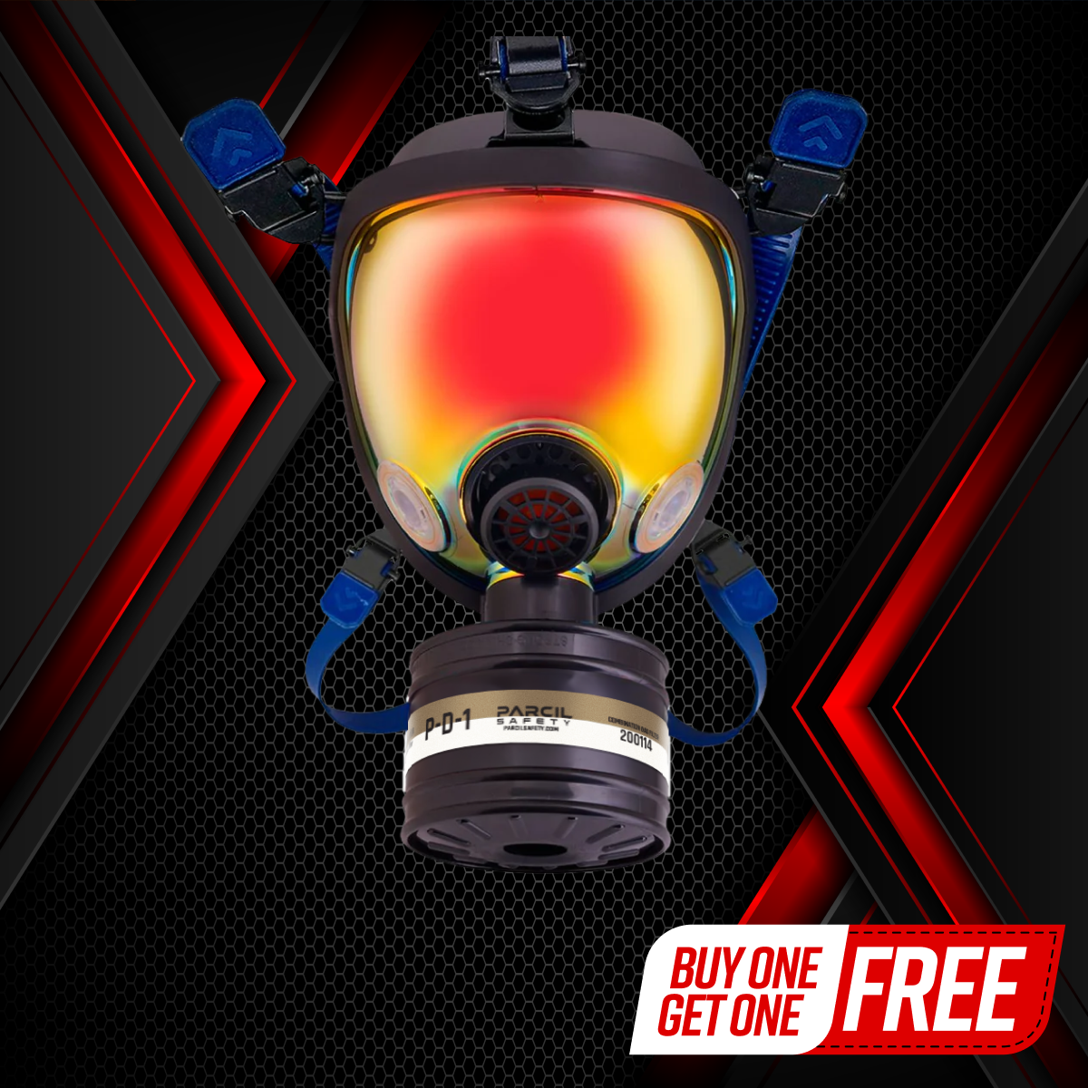 ST-100X Clear Full-Face Survival Gas Mask with A2P3 R Organic Vapor and Particulate Protection