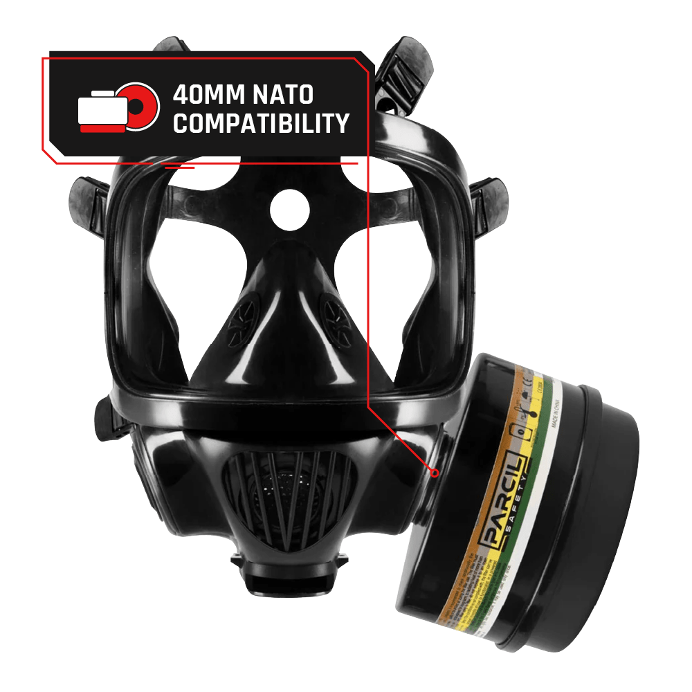 CS - 100 Military Gas Mask with N - B - 1 Defense Canister - Parcil SafetyParcil Safety