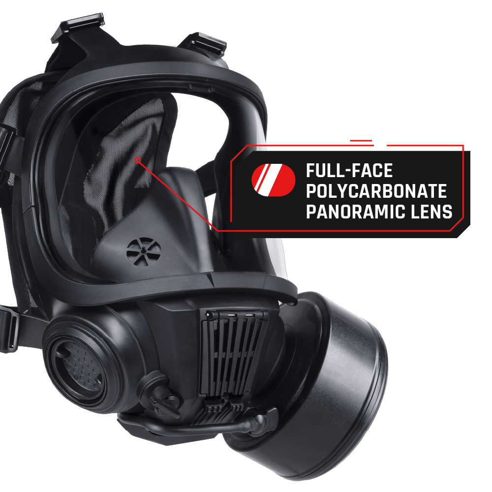 CS - 101 Military CBRN Gas Mask with N - B - 0 Defense Canister - Parcil SafetyParcil Safety