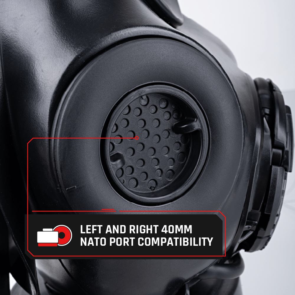 IIR - 100 NATO CBRN Recon Military Tactical Gas Mask with Canteen and N - B - 0 40mm NATO CBRN Defense Canister - Parcil SafetyGas MasksGas MasksParcil Safety