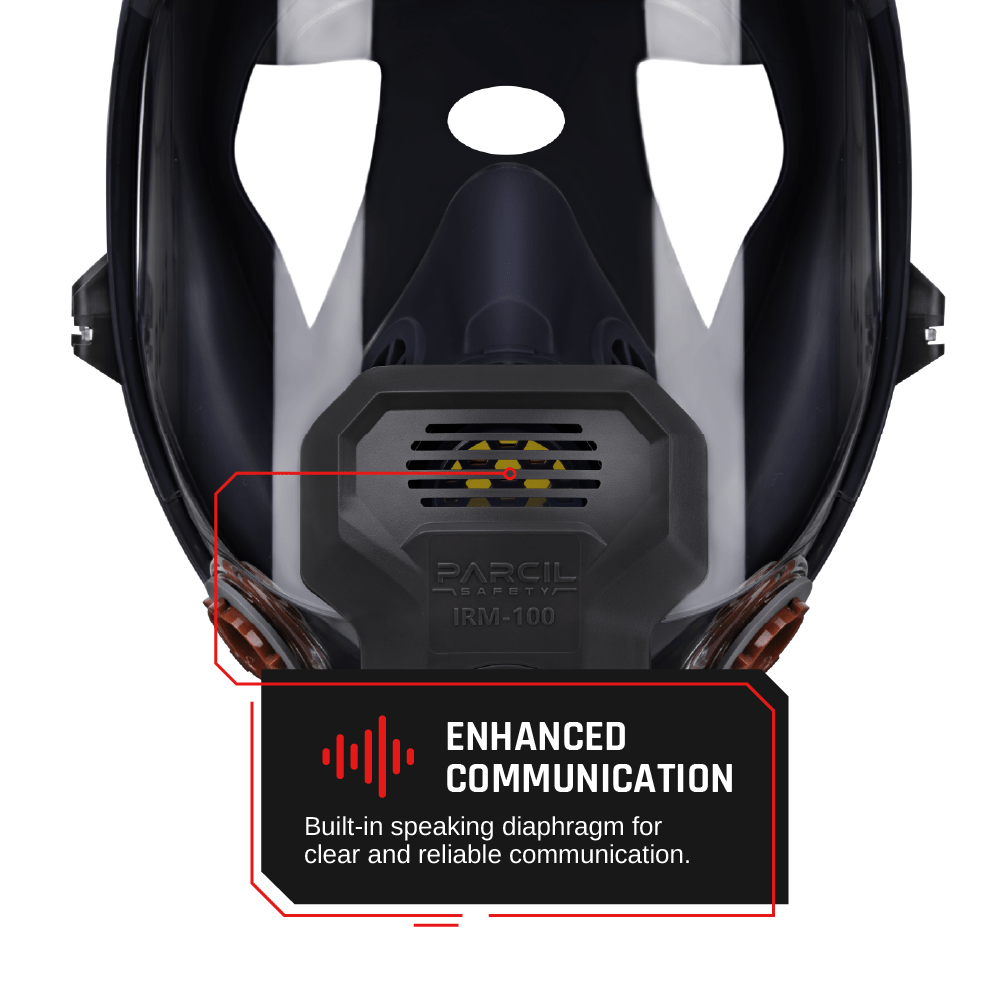 IRM - 100 Industrial Full - Face Respirator with P - 3 - 0 ABEK1P3 Combination Cartridge Set - Parcil SafetyParcil Safety