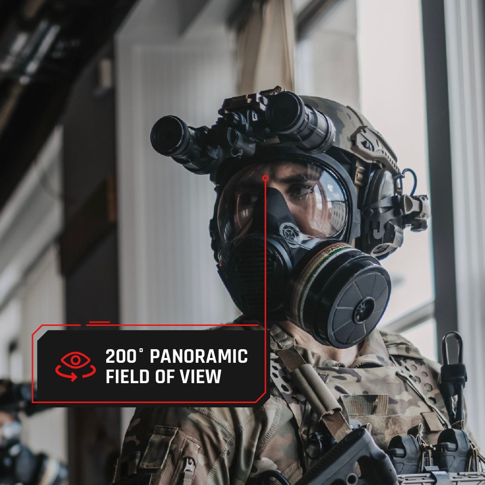 NB - 100 Smoke Black Tactical Gas Mask - Full Face Respirator with 40mm N - B - 1 Defense Filter - Parcil SafetyGas MasksGas MasksParcil Safety