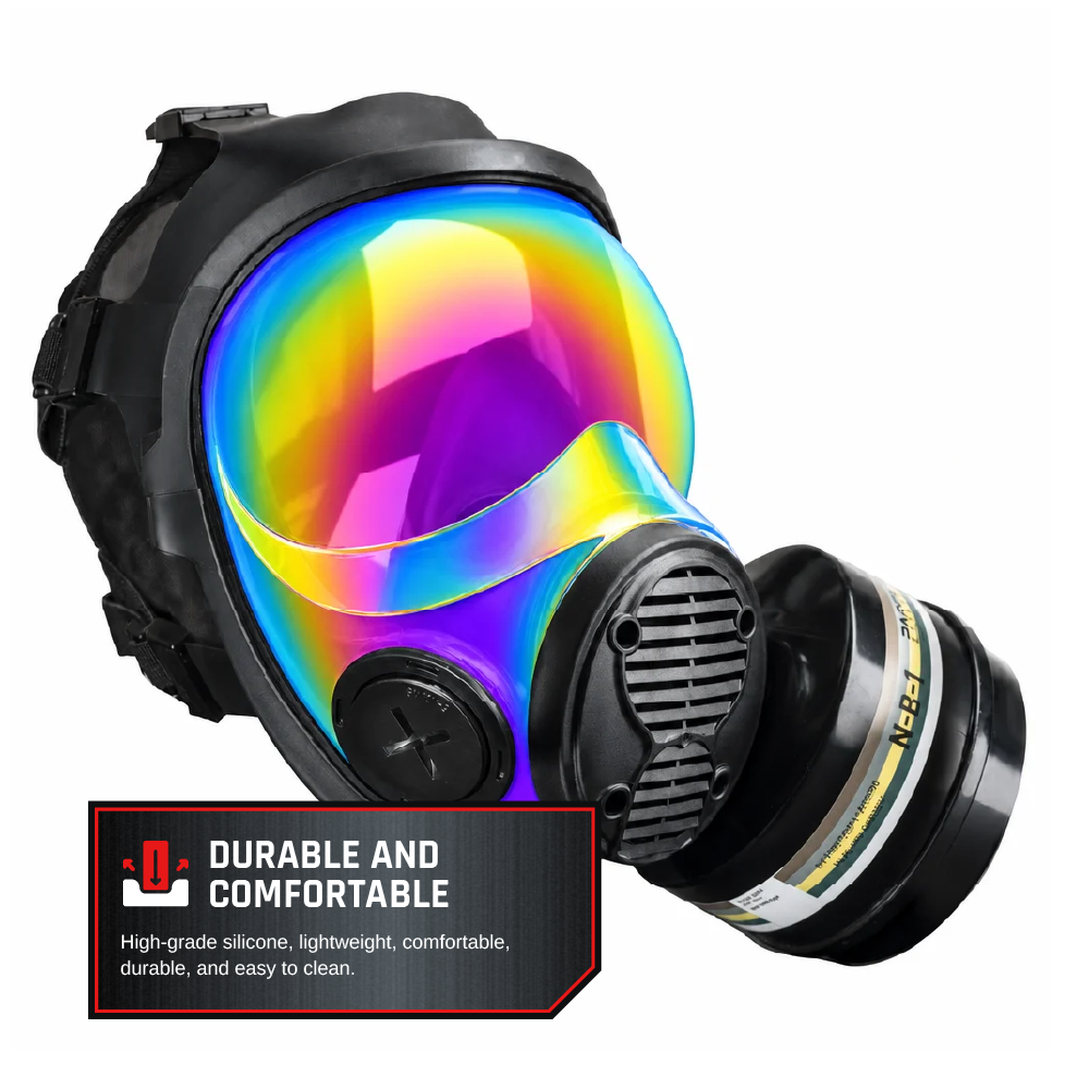 NB-100 Solar Prism Mirrored Tactical Respirator Mask - Full Face Respirator with 40mm N-B-1 Defense Filter - Parcil SafetyGas MasksGas MasksParcil Safety