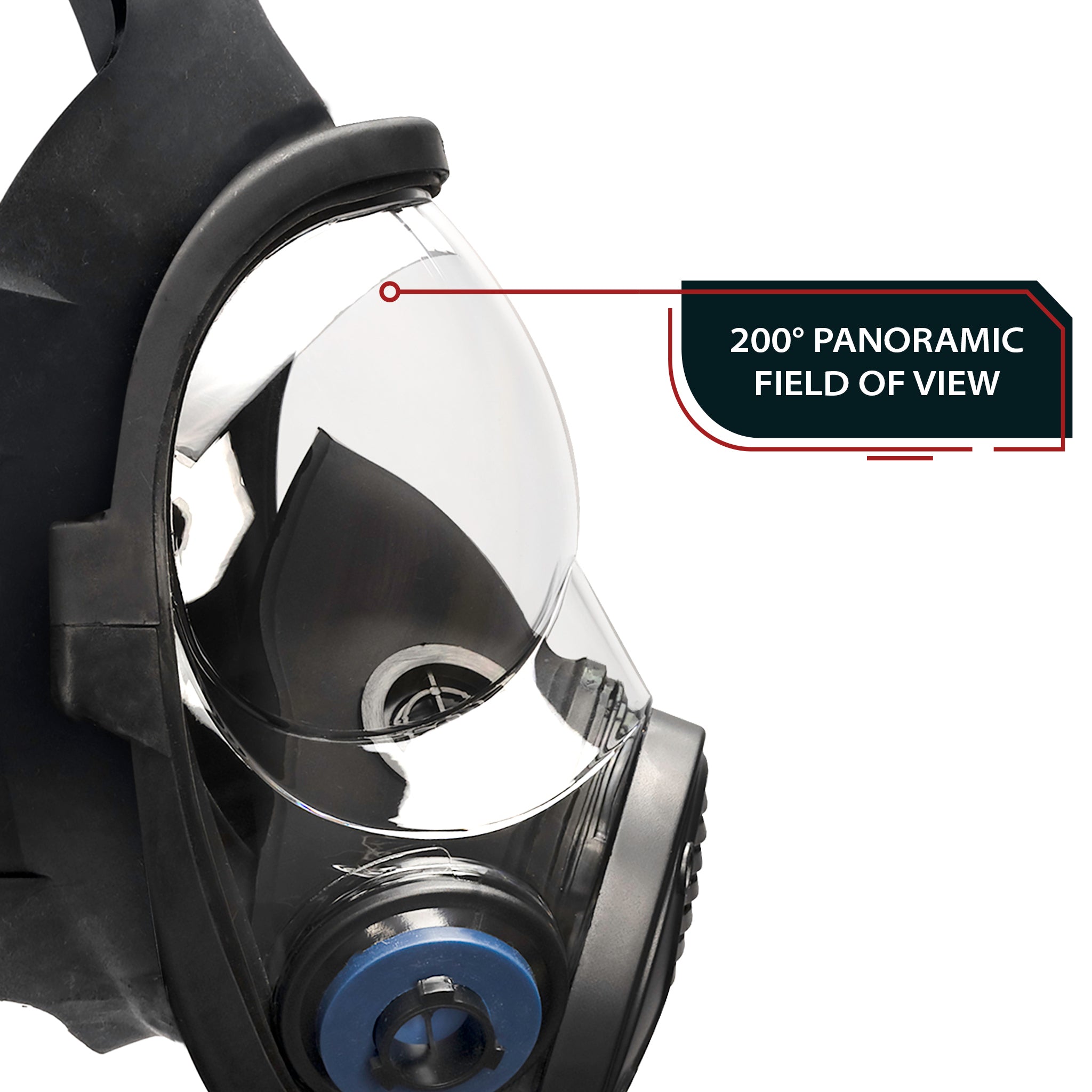 NB - 100B Industrial Respirator with Bayonet Style Filter Ports - Full Face Respirator with MaxPro P - 3 - 0 Multipurpose Filter Cartridges - right side