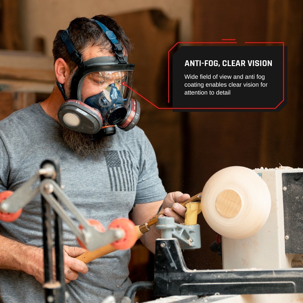 PD - 101 Full - Face Industrial Air Purifying Respirator (APR) with A1 Organic Vapor (OV) with P2 Particulate Filter Canister - Parcil SafetyRespiratorsRespiratorsParcil Safety