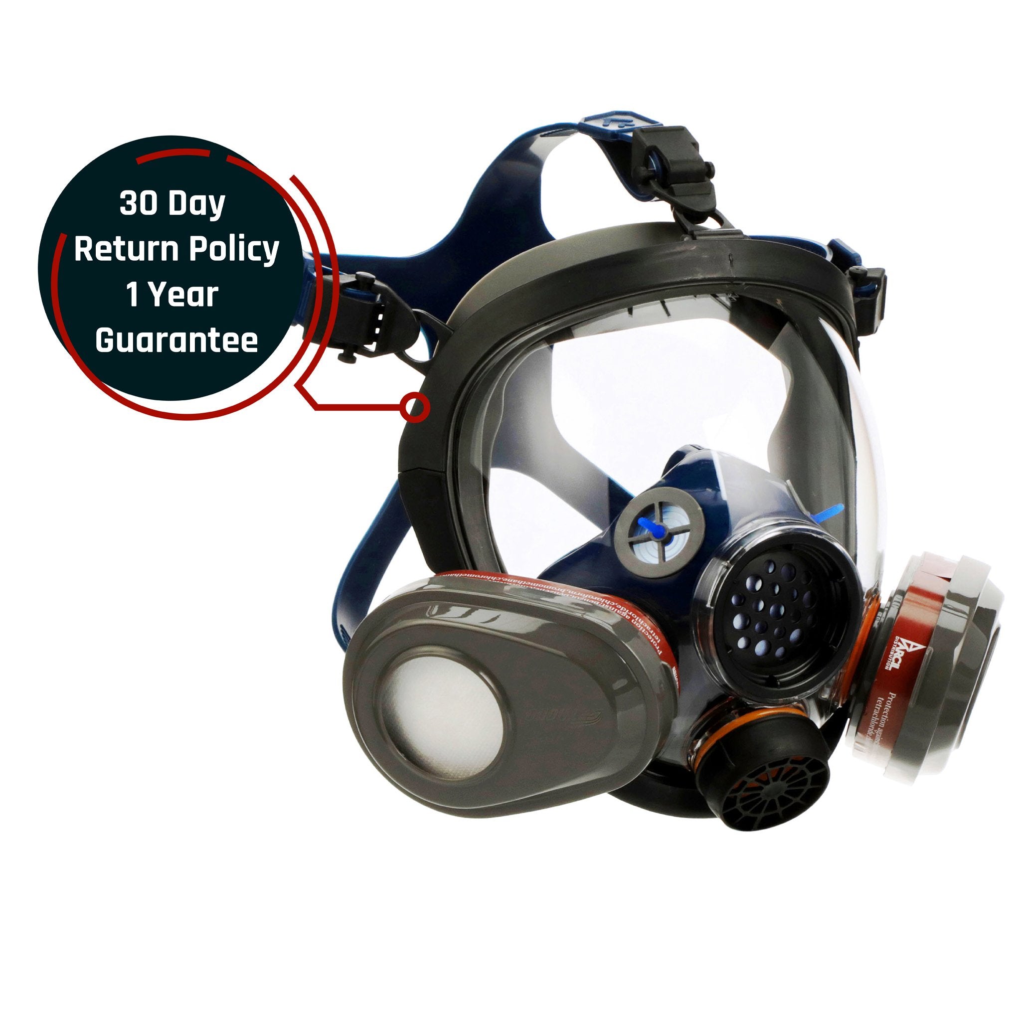 PD - 101 Smoke Black Tinted Full Face Respirator Gas Mask with Organic Vapor and Particulate Filtration - Parcil Safety