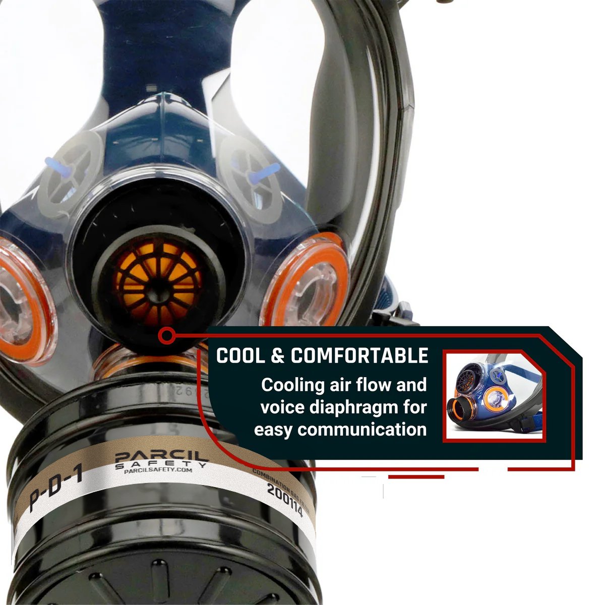 ST - 100X Light Amber Tinted Full Face Respirator Gas Mask