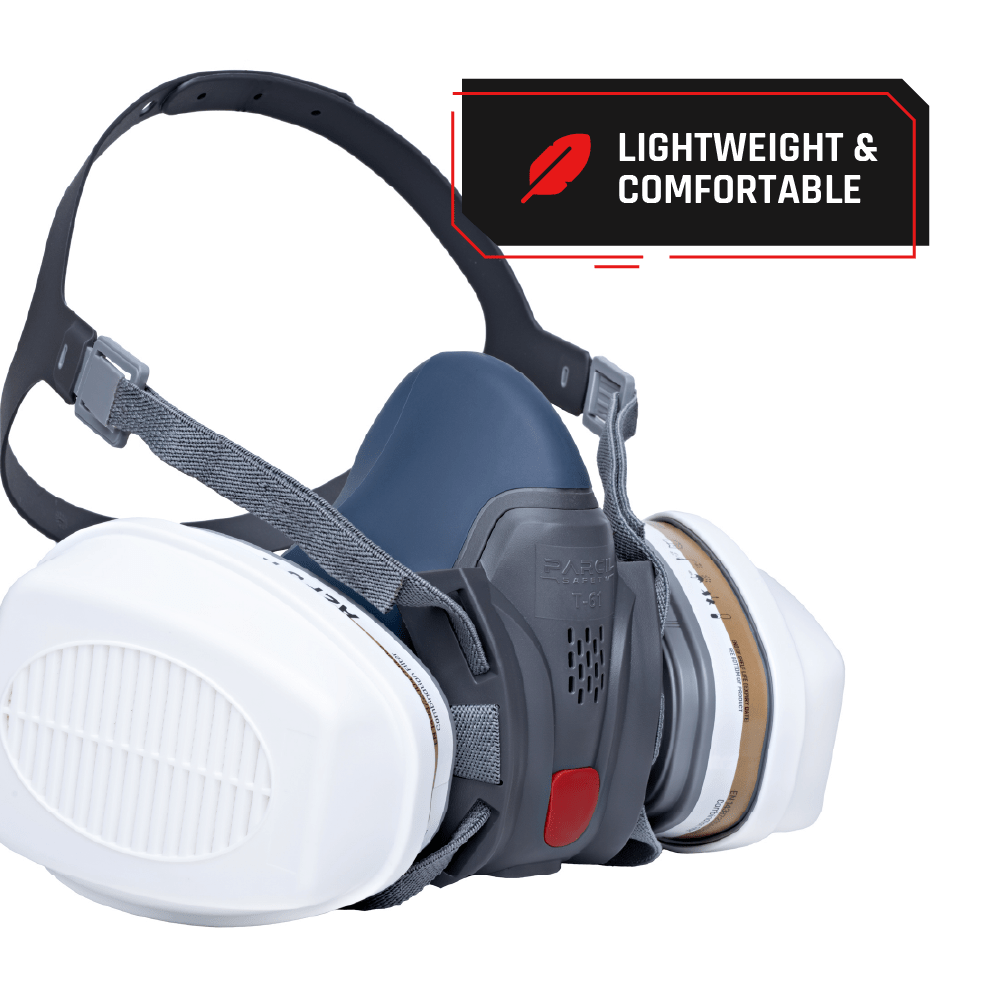 T - 61 Half Face Respirator Gas Mask & C - 10 Goggles with Organic Vapor and Particulate Filtration - Parcil SafetyRespiratorsRespiratorsParcil Safety