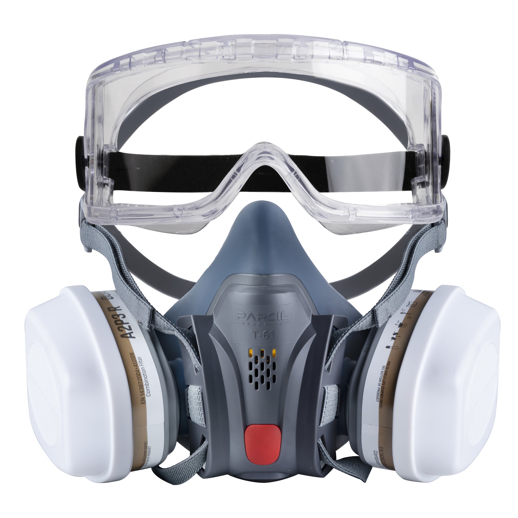 T - 61 Half Face Respirator Gas Mask & C - 10 Goggles with Organic Vapor and Particulate Filtration - Parcil SafetyRespiratorsRespiratorsParcil Safety