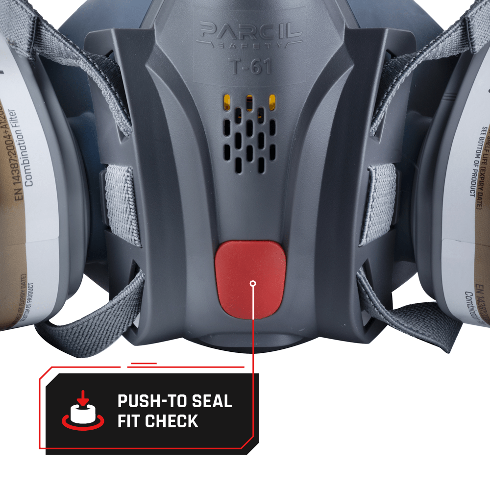 T - 61 Half - Face Respirator with A2P3 R DualGuard Combination Cartridge - Parcil SafetyRespiratorsRespiratorsParcil Safety