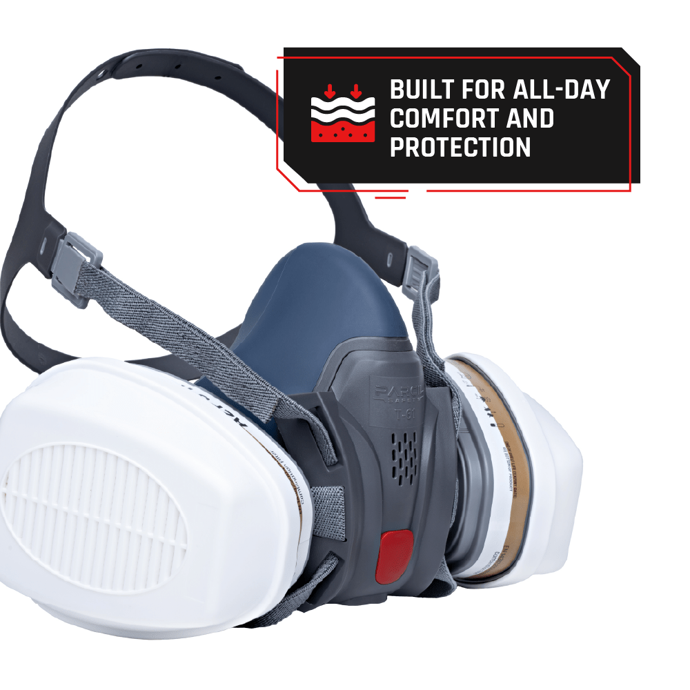 T - 61 Half - Face Respirator with A2P3 R DualGuard Combination Cartridge - Parcil SafetyRespiratorsRespiratorsParcil Safety