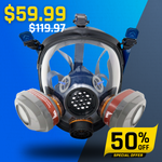 PD-101 Full-Face Industrial Air Purifying Respirator (APR) with A1 Organic Vapor (OV) with P2 Particulate Filter Canister Image