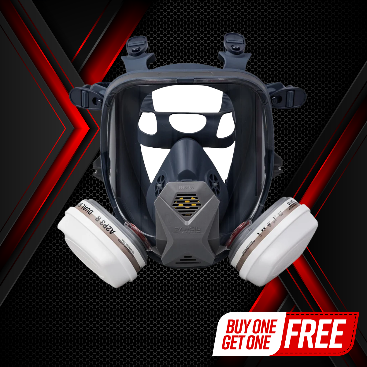 FFR-100 Bayonet Full-Face Respirator with DualGuard A2P3 R Cartridge Set