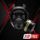 NB-100 Smoke Black Tactical Gas Mask - Full Face Respirator with 40mm N-B-1 Defense Filter
