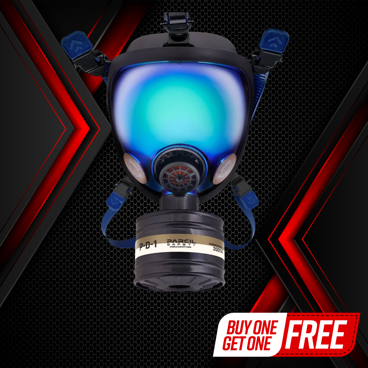 ST-100X Clear Full-Face Survival Gas Mask with A2P3 R Organic Vapor and Particulate Protection