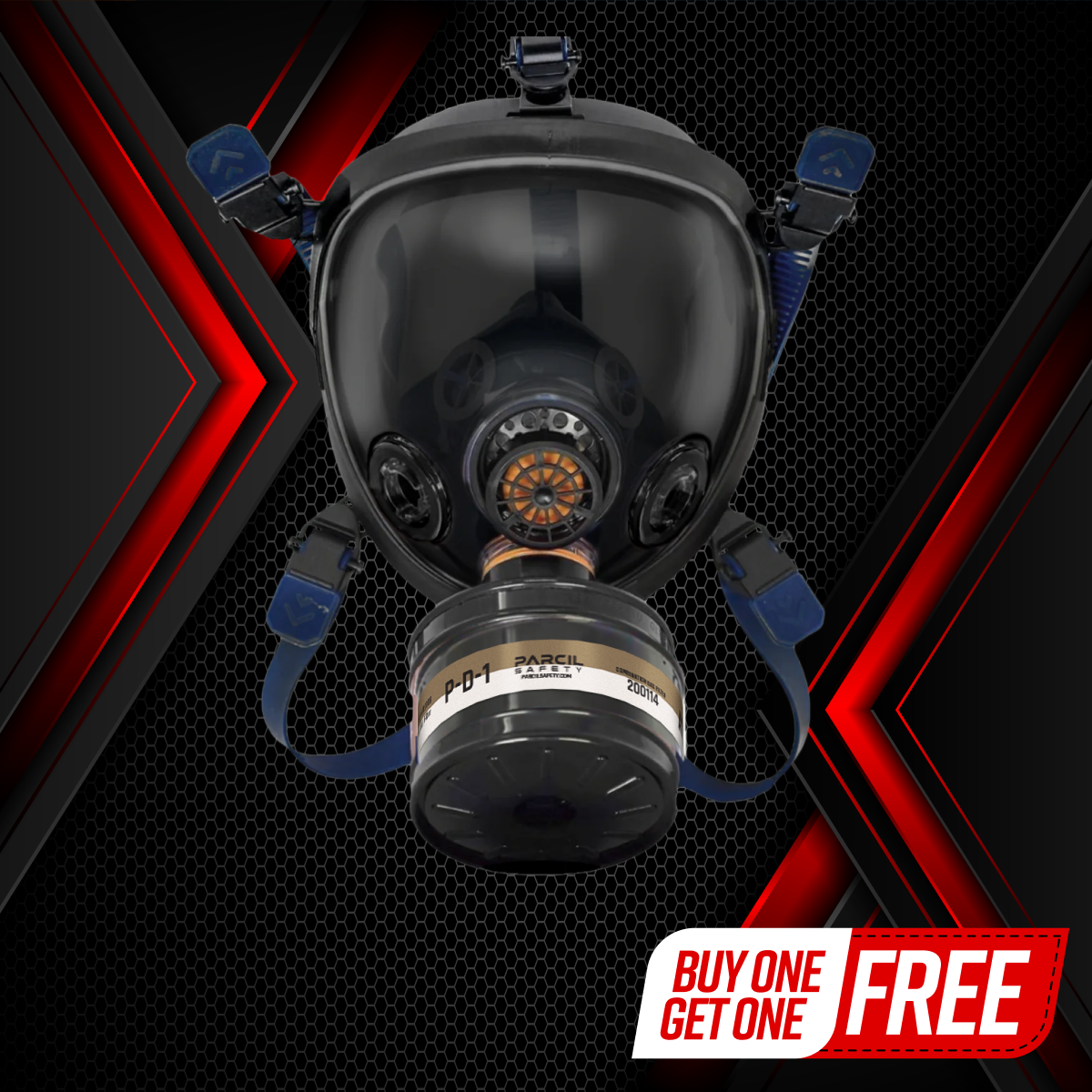 ST-100X Clear Full-Face Survival Gas Mask with A2P3 R Organic Vapor and Particulate Protection