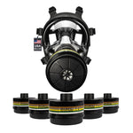 5 DefensePro N-B-1 Filter Canisters - FREE NB-100V Dual Voice Amplifier Tactical Gas Mask! Image