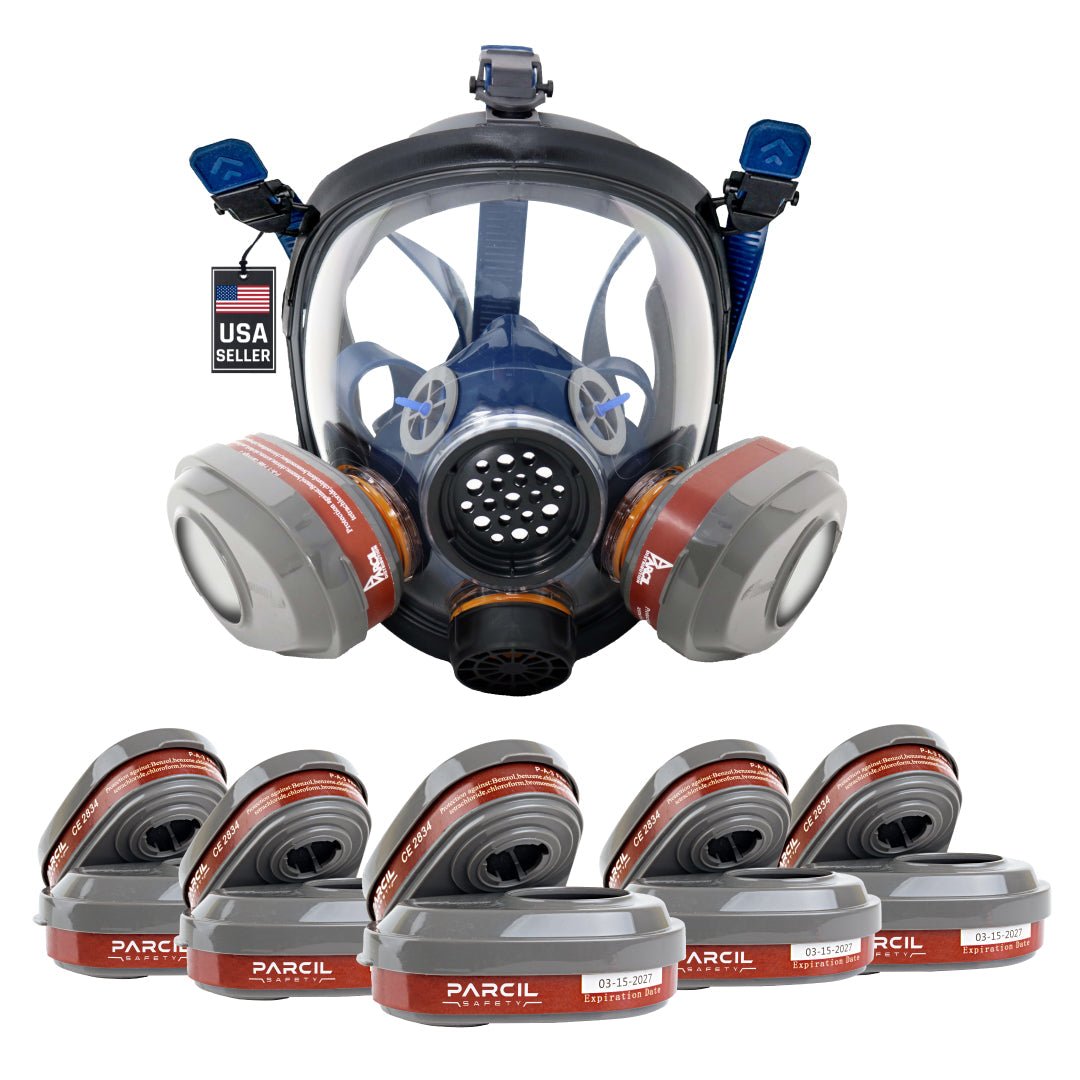 5 P - A - 3 Organic Vapor Particulate Filter Cartridge Sets - FREE PD - 101 Industrial Respirator Mask! - Parcil SafetyBundle DealsBundle DealsParcil Safety