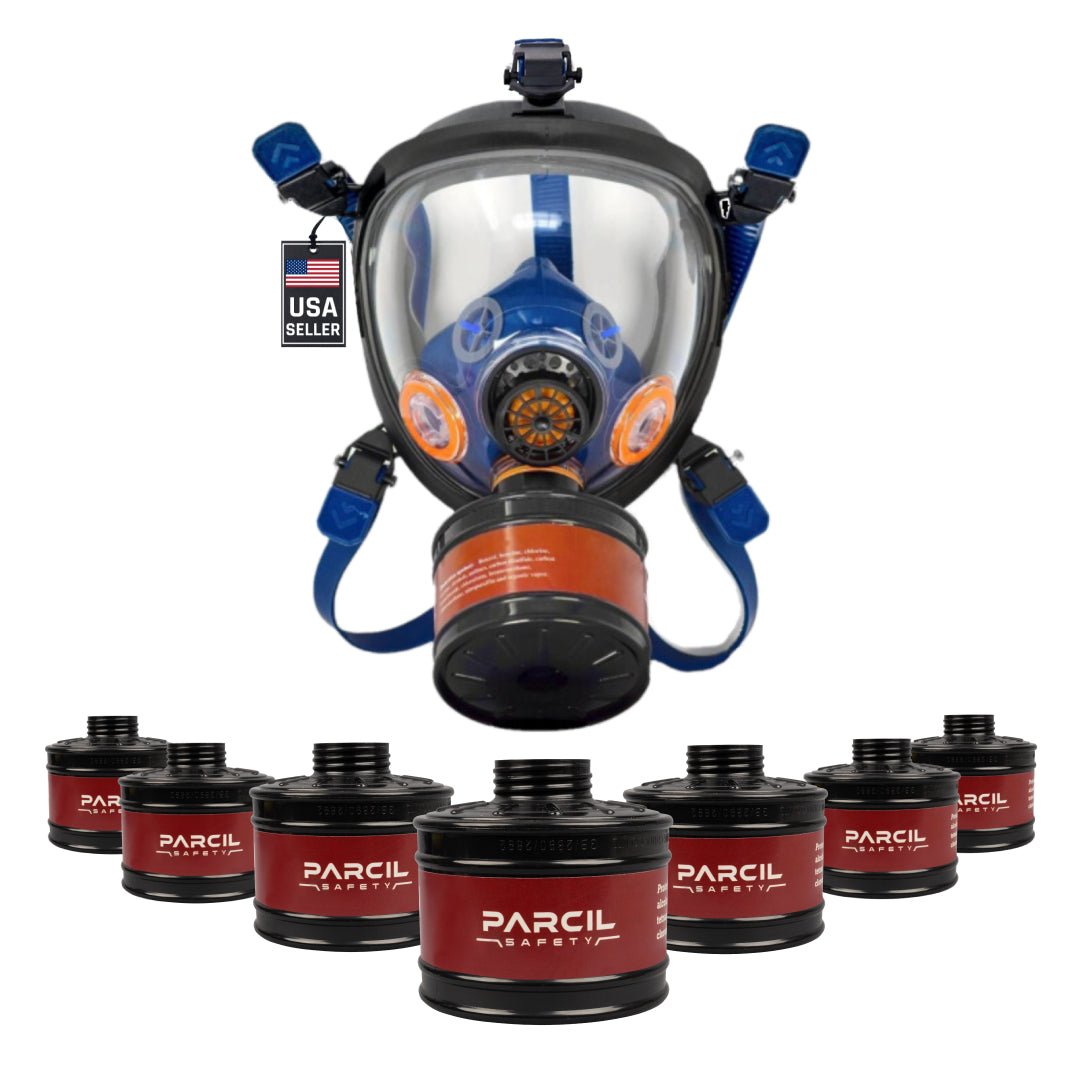 7 P - D - 1 Organic Vapor Particulate Filter Canisters - FREE ST - 100X Survival Gas Mask! - Parcil SafetyBundle DealsBundle DealsParcil Safety