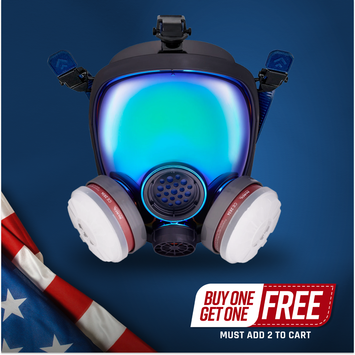 PD-100 Full-Face Air Purifying Respirator (APR) with A1 Organic Vapor (OV) with P2 Particulate Filter