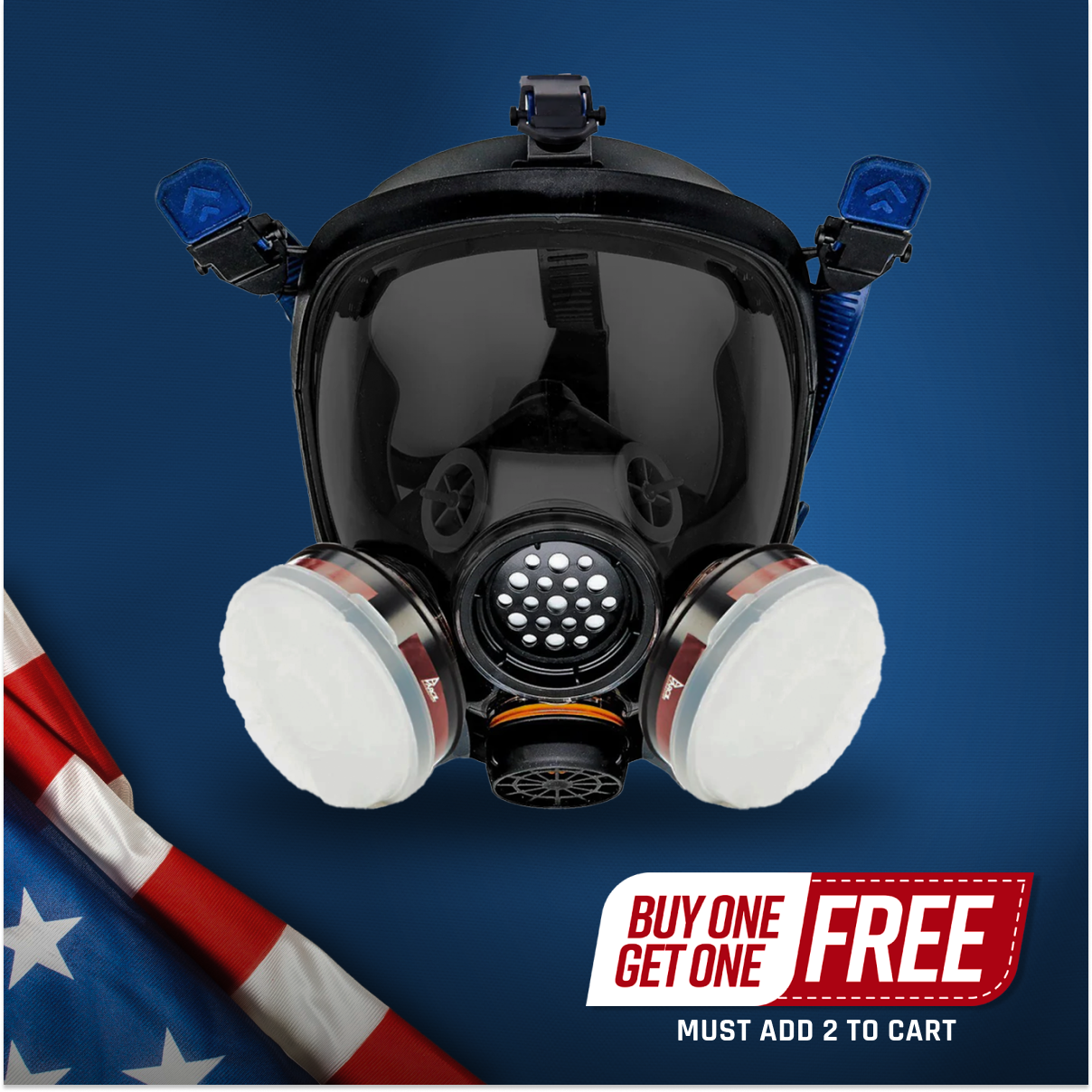 PD-100 Full-Face Air Purifying Respirator (APR) with A1 Organic Vapor (OV) with P2 Particulate Filter