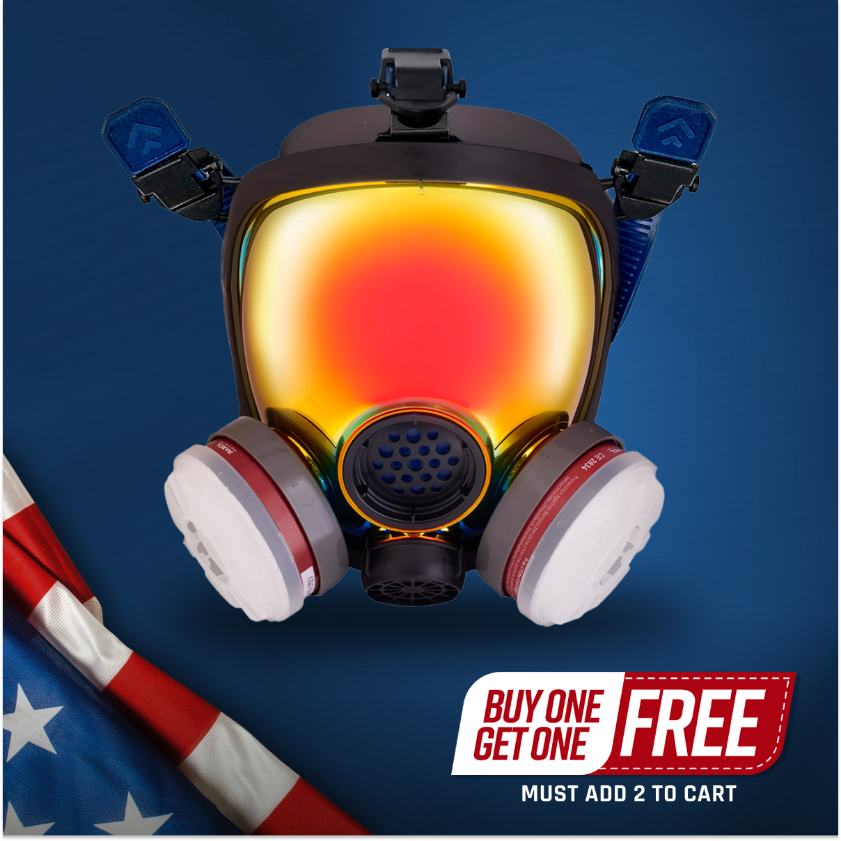 PD-100 Full-Face Air Purifying Respirator (APR) with A1 Organic Vapor (OV) with P2 Particulate Filter