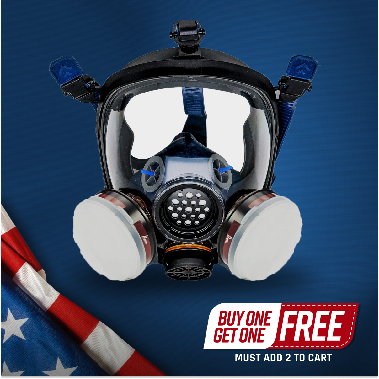 PD-100 Full-Face Air Purifying Respirator (APR) with A1 Organic Vapor (OV) with P2 Particulate Filter