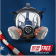 PD-101 Full-Face Industrial Air Purifying Respirator (APR) with A1 Organic Vapor (OV) with P2 Particulate Filter Canister Image