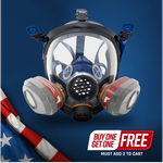 PD-101 Full-Face Industrial Air Purifying Respirator (APR) with A1 Organic Vapor (OV) with P2 Particulate Filter Canister Image