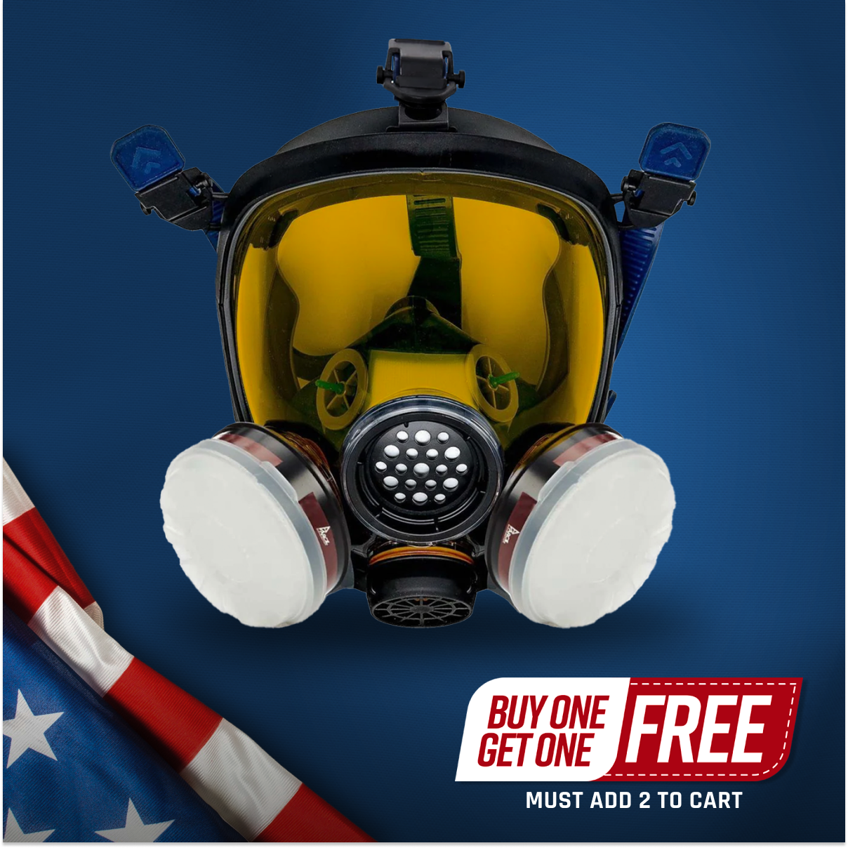 PD-100 Full-Face Air Purifying Respirator (APR) with A1 Organic Vapor (OV) with P2 Particulate Filter