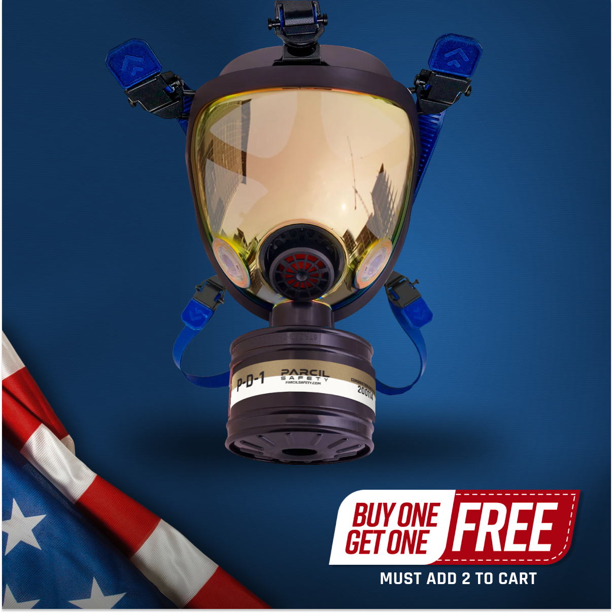 ST-100X Clear Full-Face Survival Gas Mask with A2P3 R Organic Vapor and Particulate Protection