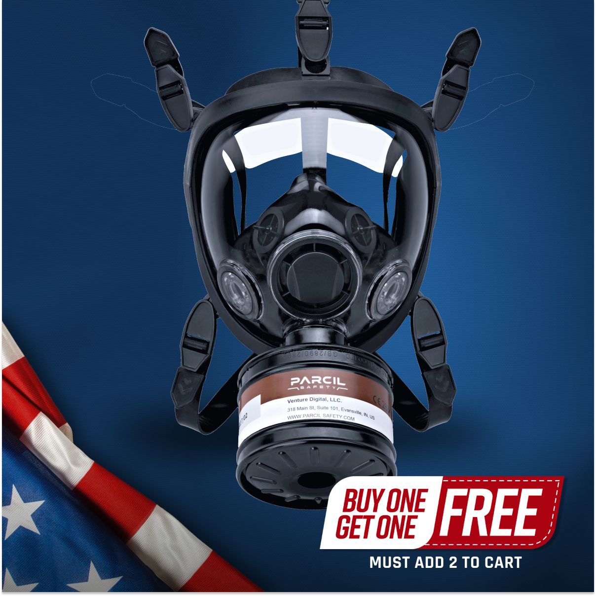 ST-100X Clear Full-Face Survival Gas Mask with A2P3 R Organic Vapor and Particulate Protection