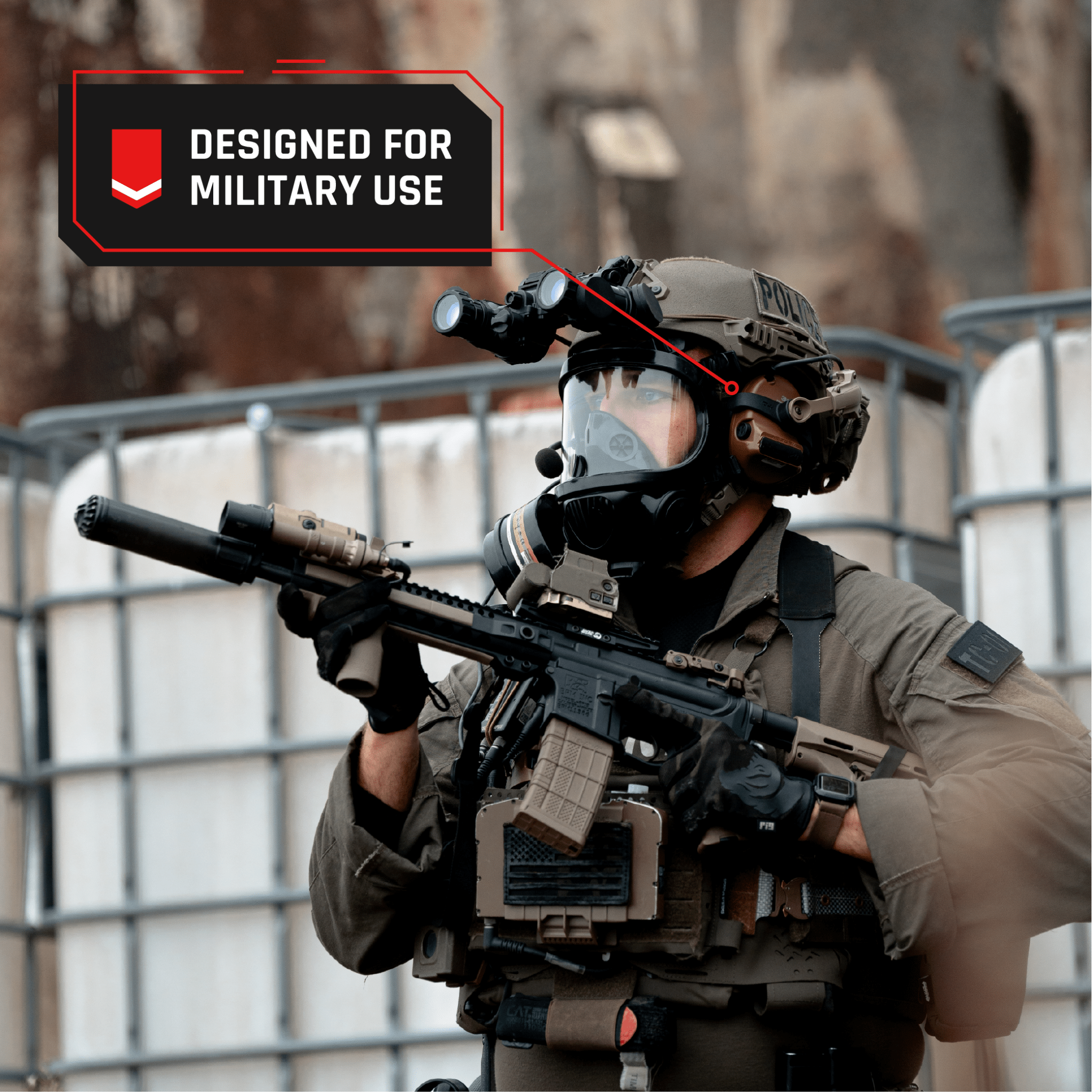 CS - 100 Military Gas Mask with N - B - 1 Defense Canister - Parcil SafetyParcil Safety