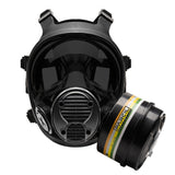 NB-100 Smoke Black Tactical Gas Mask - Full Face Respirator with 40mm N-B-1 Defense Filter