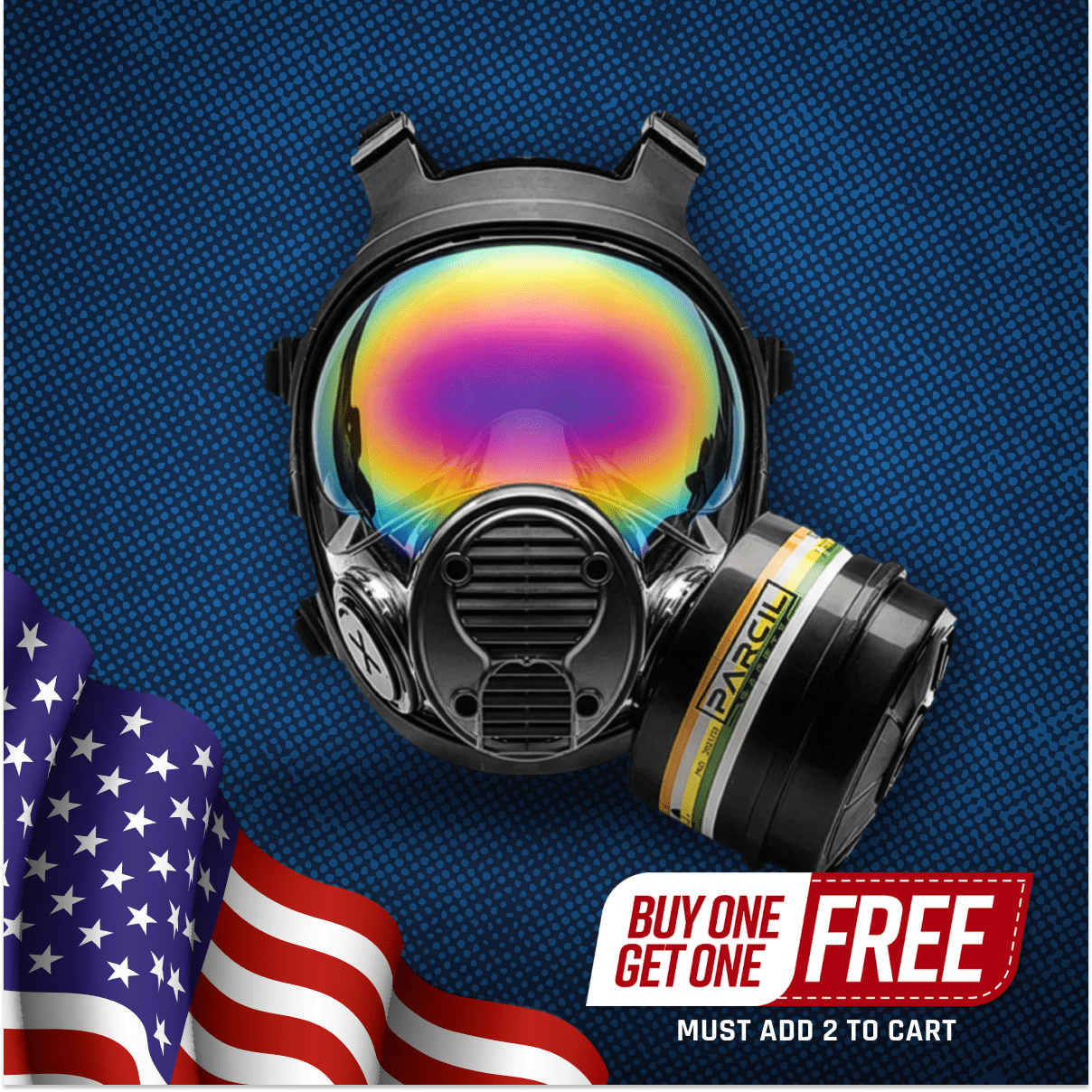 NB - 100 Solar Prism Mirrored Tactical Respirator Mask - Full Face Respirator with 40mm N - B - 1 Defense Filter - Parcil SafetyGas MasksGas MasksParcil Safety