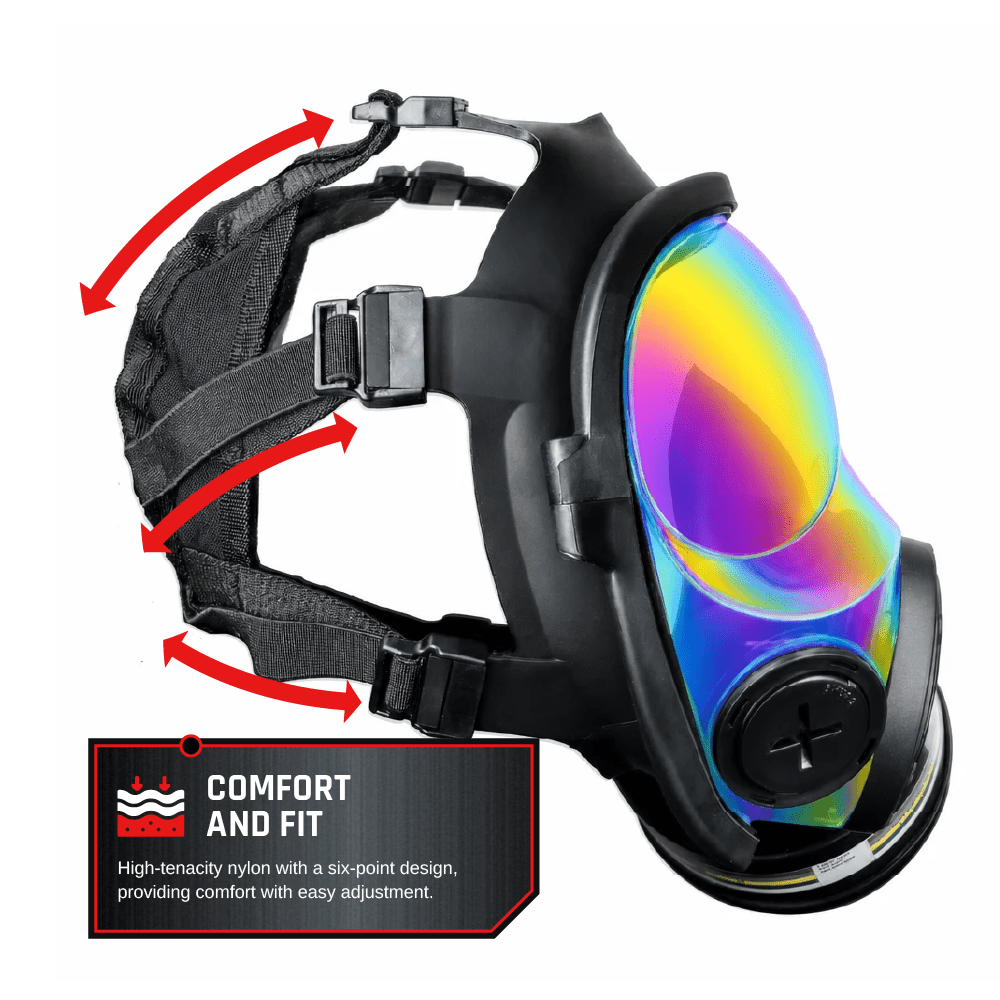 NB-100 Solar Prism Mirrored Tactical Respirator Mask - Full Face Respirator with 40mm N-B-1 Defense Filter - Parcil SafetyGas MasksGas MasksParcil Safety