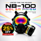 NB-100 Solar Prism Mirrored Tactical Respirator Mask - Full Face Respirator with 40mm N-B-1 Defense Filter