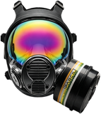 NB-100 Solar Prism Mirrored Tactical Respirator Mask - Full Face Respirator with 40mm N-B-1 Defense Filter