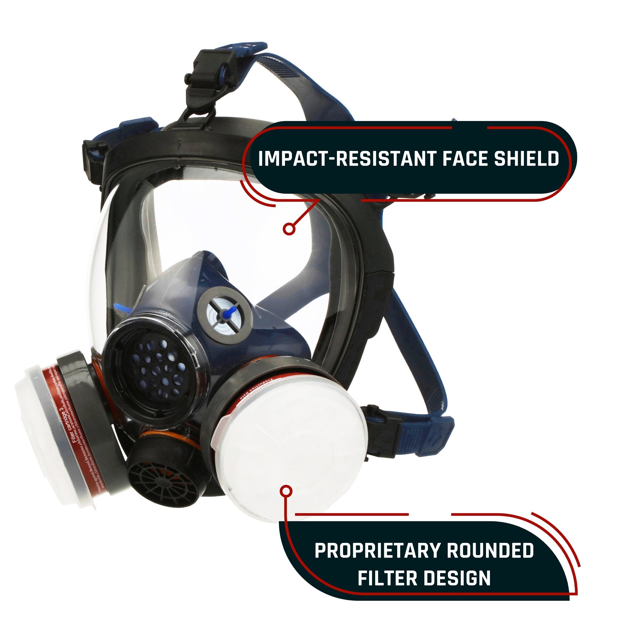 PD - 100 Organic Vapor Full Face Respirator Mask - FREE PD - 452 Emergency Fire Extinguisher Blanket! - Parcil Safety half front side