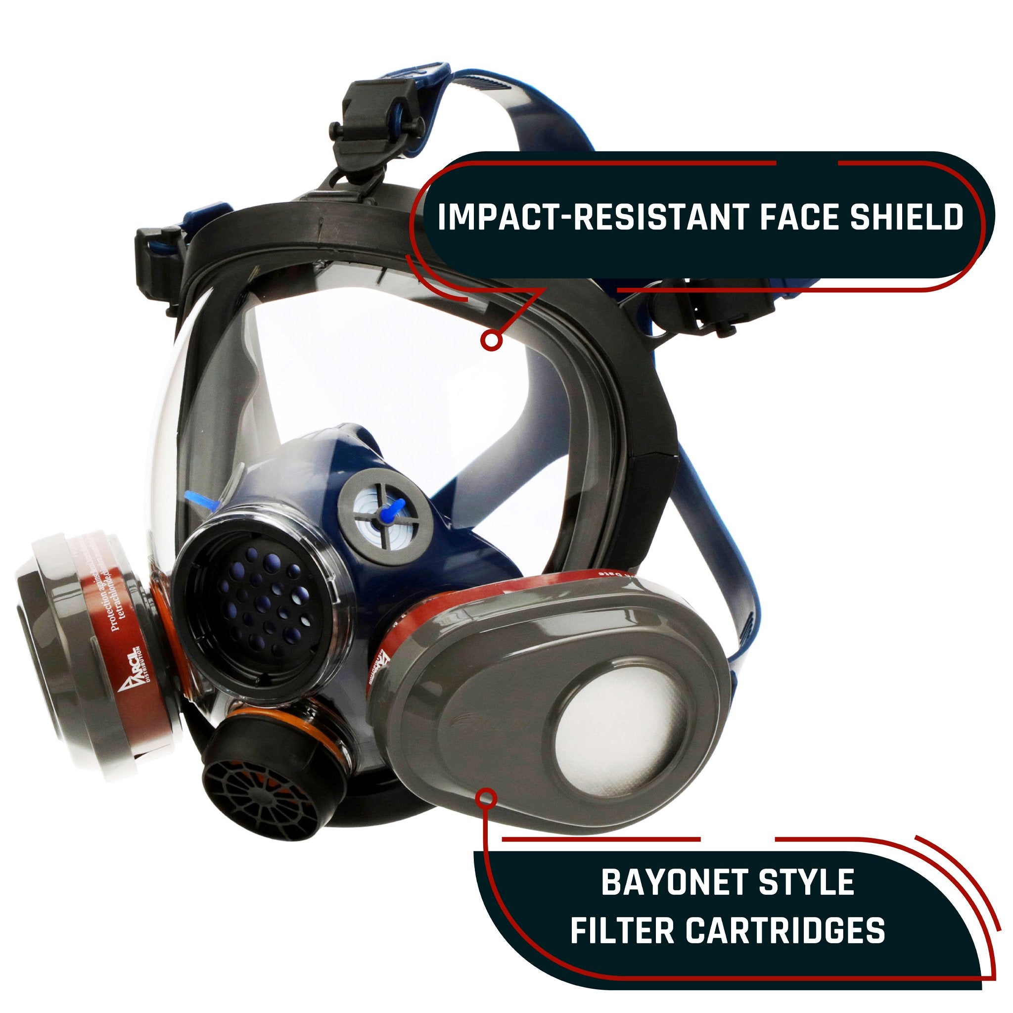 PD - 101 Burnt Bronze Mirrored - Full Face Respirator Gas Mask with Organic Vapor and Particulate Filtration - Parcil Safety Front