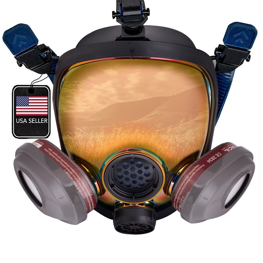PD - 101 Full - Face Industrial Air Purifying Respirator (APR) with A1 Organic Vapor (OV) with P2 Particulate Filter Canister - Parcil SafetyRespiratorsRespiratorsParcil Safety