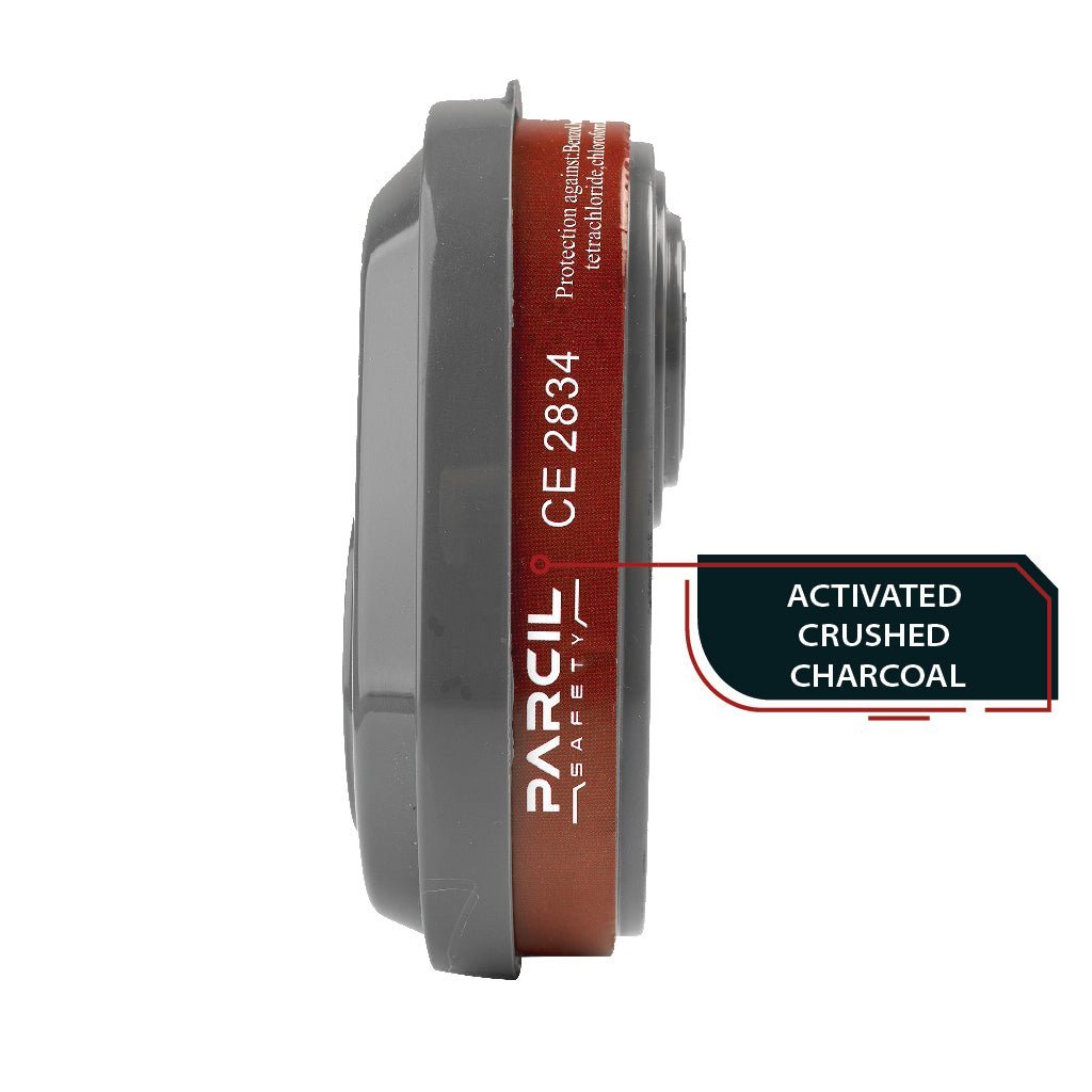 PD - 101 Inferno Red Mirrored - Full Face Respirator Gas Mask with A1 Organic Vapor (OV) with P2 Particulate Filter Canister - Parcil SafetyRespiratorsRespiratorsParcil Safety