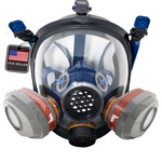 PD-101 Full-Face Industrial Air Purifying Respirator (APR) with A1 Organic Vapor (OV) with P2 Particulate Filter Canister Image