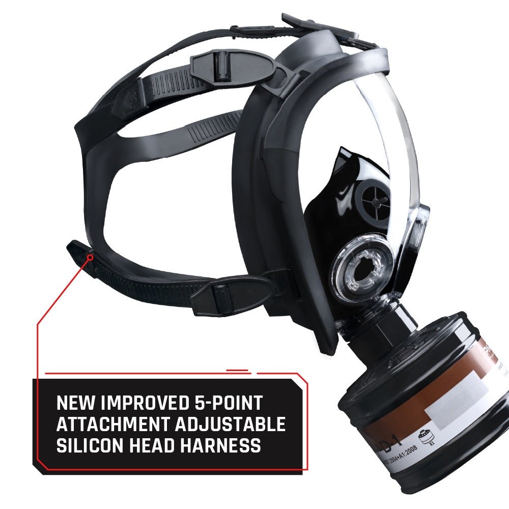 ST - 100X Clear Full - Face Survival Gas Mask with A2P3 R Organic Vapor and Particulate Protection - Parcil SafetyGas MasksGas MasksParcil Safety