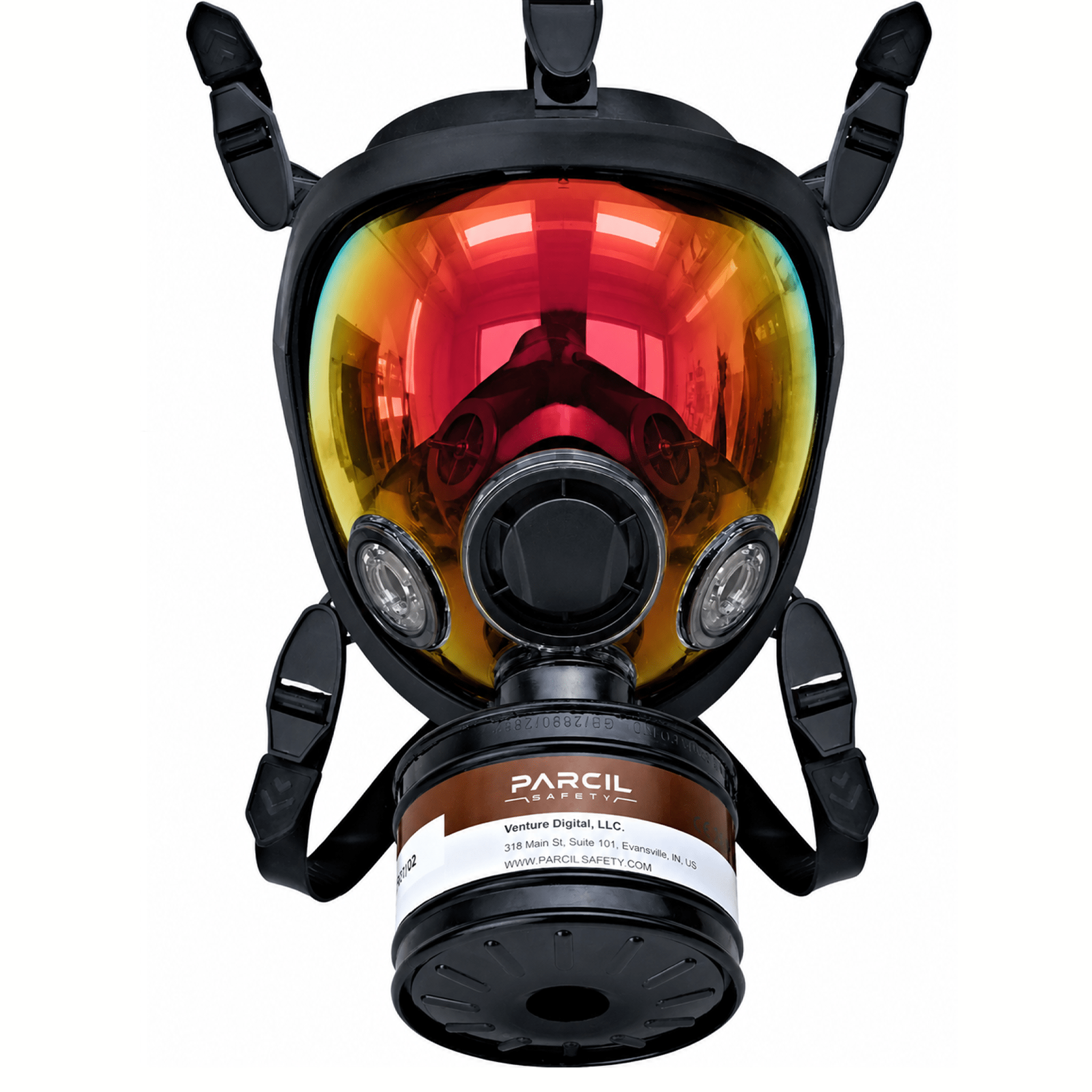 ST-100X Inferno Red Mirrored - Full Face Respirator Gas Mask with Organic Vapor and Particulate Filtration - Parcil SafetyGas MasksGas MasksParcil Safety