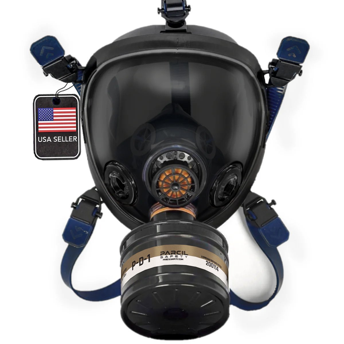 ST - 100X Smoke Black Tinted Full Face Respirator Gas Mask front side