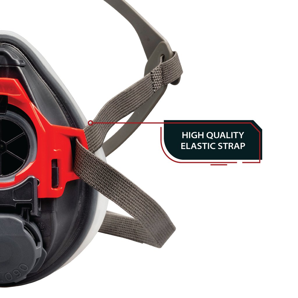 T - 90 Half Face Respirator & C - 10 Goggles - Organic Vapor Filter Gas Mask - Quick Release Headband & Easy Snap on Filter