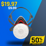 T-90 Half Face Respirator Mask with Organic Vapor and Particulate Filtration